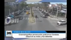 Cinematográfica persecución policial en Córdoba: chocó en su moto y fue detenido