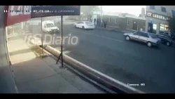 Choque en Rawson - Cámara de Seguridad