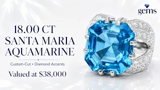 18 CT Santa Maria Aquamarine Ring | Aquamarine & Diamond Ring Jewelry | Gem Shopping